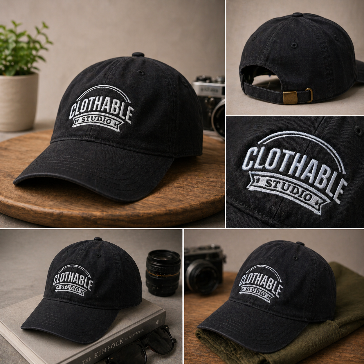 Clothable Studio Black Dad Cap – Minimal Streetwear Cap (South Africa)