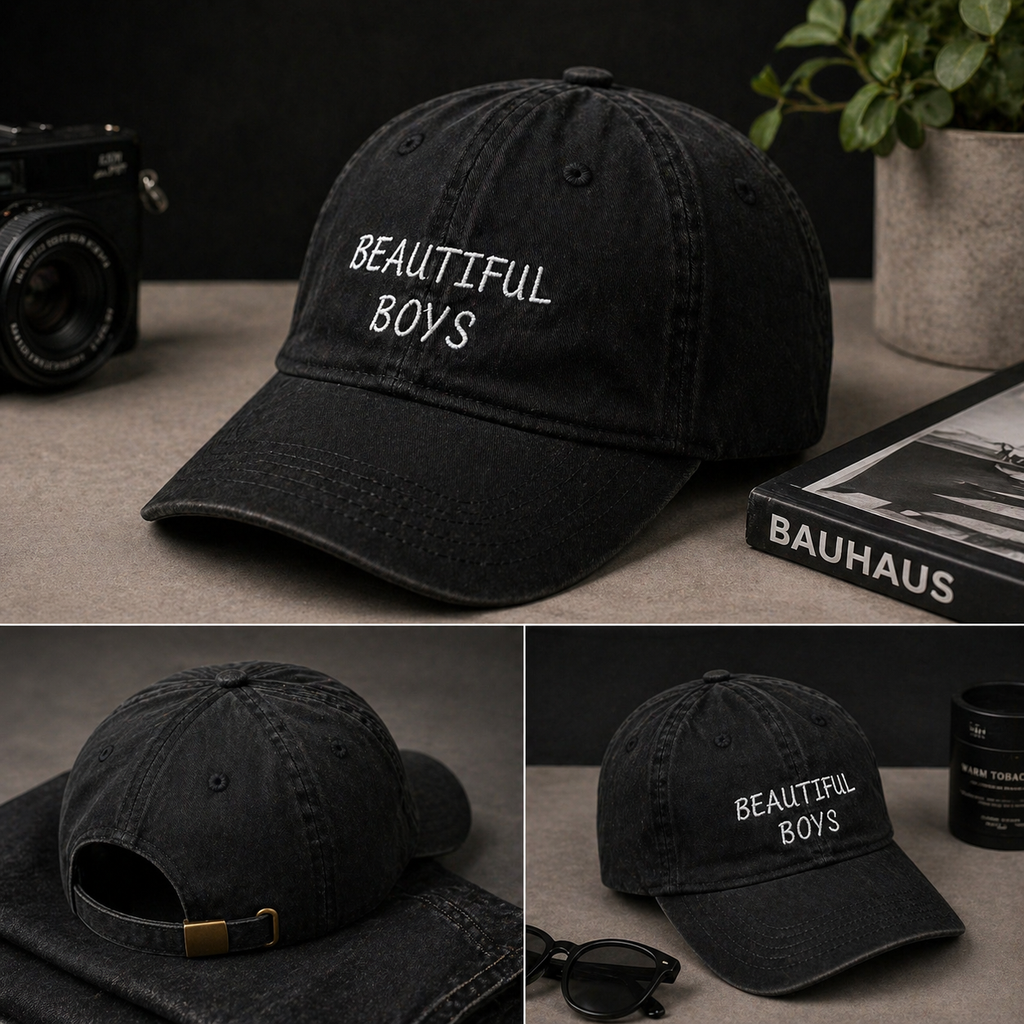 Beautiful Boys Dad Cap – Black & Pink Minimal Streetwear Hat | Clothable Studio South Africa