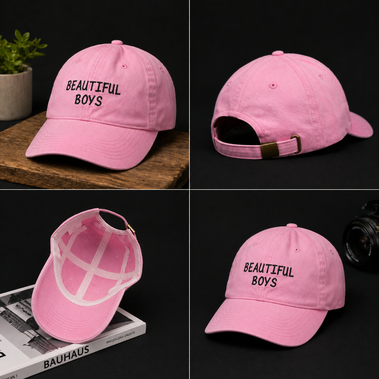 Beautiful Boys Dad Cap – Black & Pink Minimal Streetwear Hat | Clothable Studio South Africa